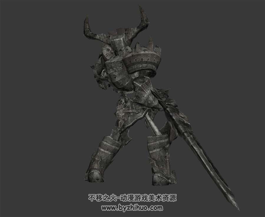 巨剑石甲剑士 3D模型 有绑定和动作