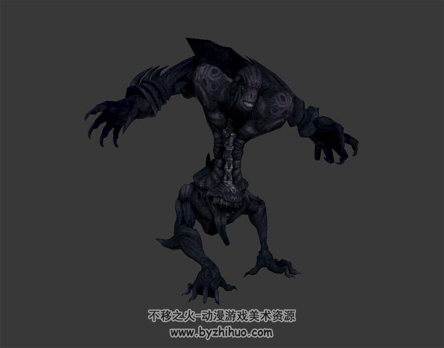 暗黑恐怖风怪物 3D模型 有绑定和动作