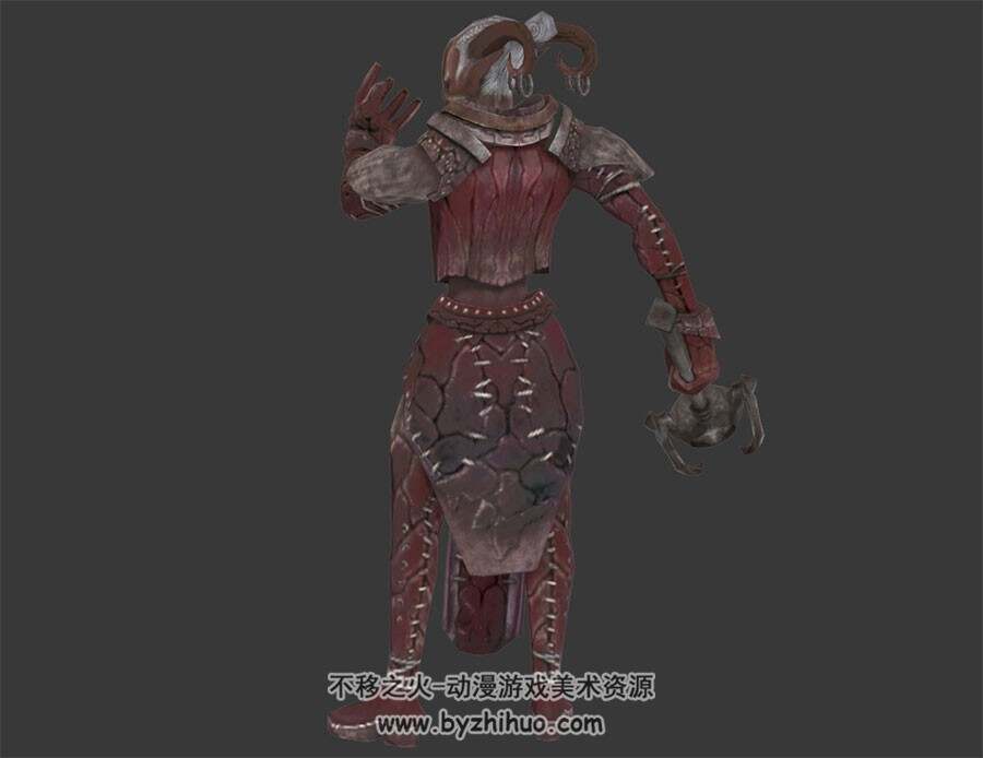 羊角怪人 3D模型 有绑定和全套动作