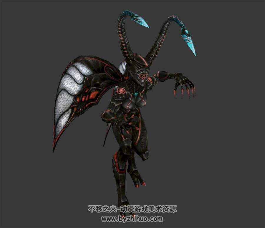 昆虫女妖怪 3D模型 有绑定和全套动作