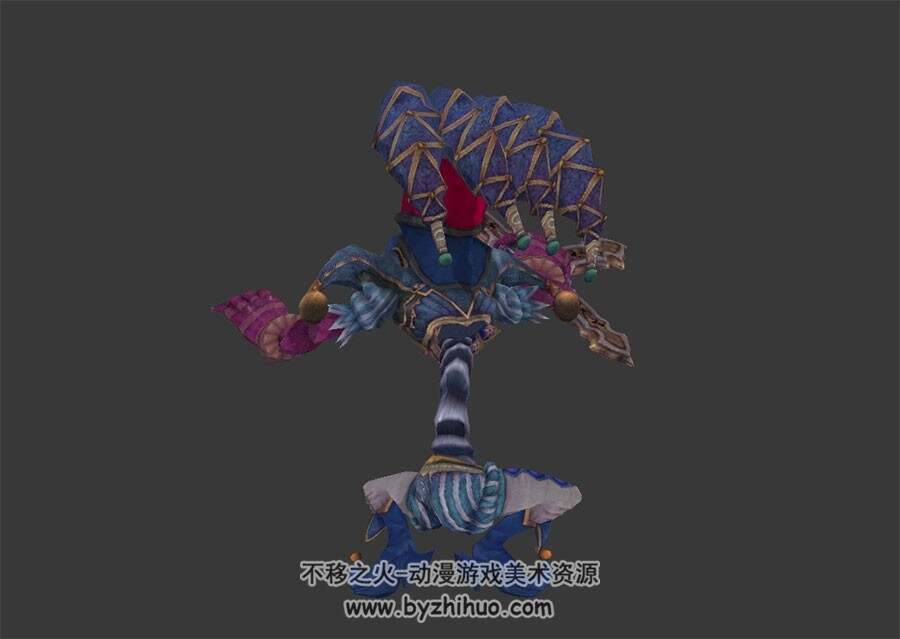 暗黑风小丑怪物 3D模型 有绑定和全套动作