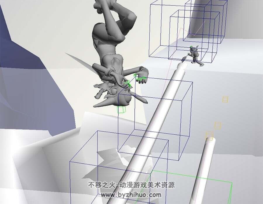 跑酷动作白模 3D模型 有绑定和动画