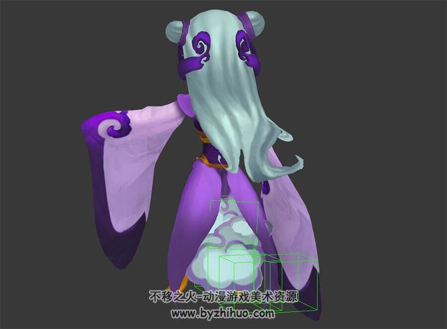 卡通 白发女小怪 3D模型 有绑定和苏醒动作