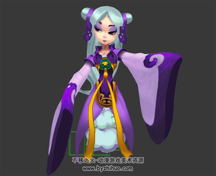 卡通 白发女小怪 3D模型 有绑定和苏醒动作