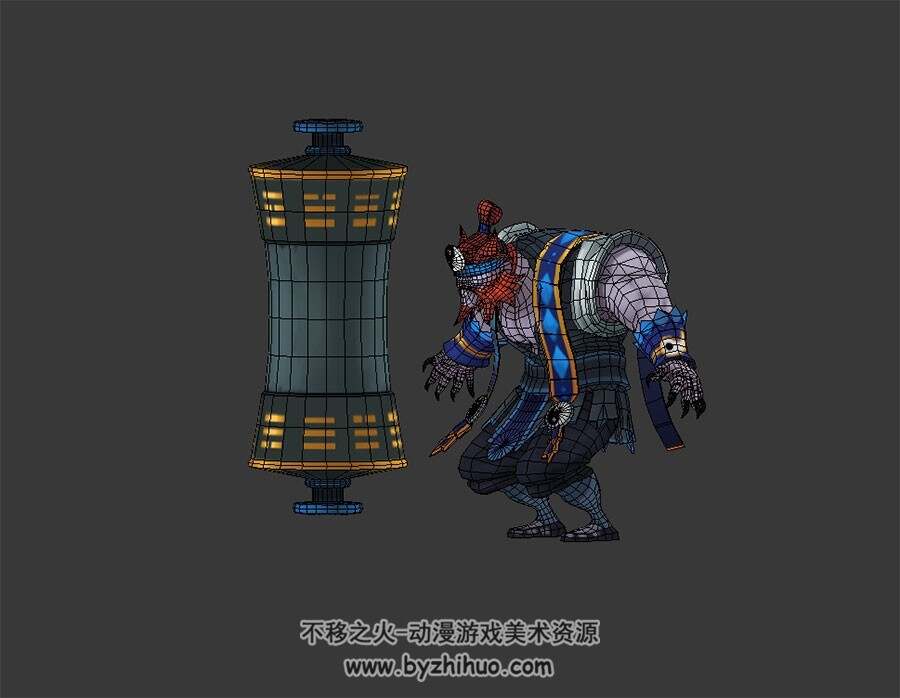 卡通玄幻壮汉BOSS  3D模型 有绑定和动作