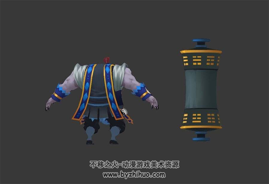 卡通玄幻壮汉BOSS  3D模型 有绑定和动作