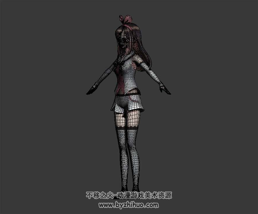 绊爱Kizuna AI 虚拟偶像 YouTuber 3D模型有绑定 四边面高模