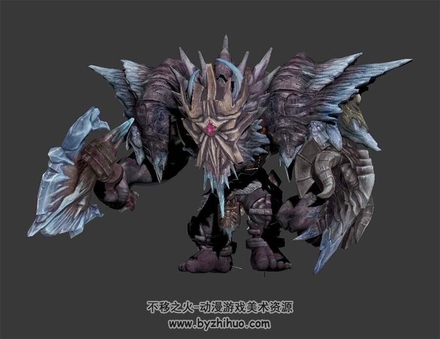 暗黑风独眼怪物BOSS 3D模型 有绑定和全套动作