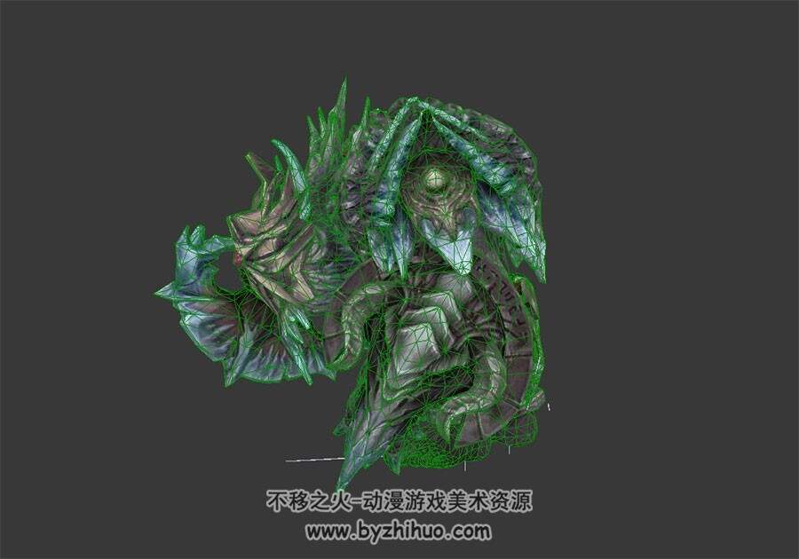 暗黑风独眼怪物BOSS 3D模型 有绑定和全套动作