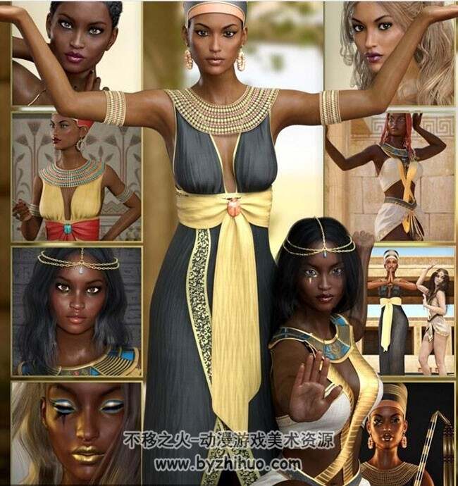 DAZ 埃及古风美人 3D模型分享