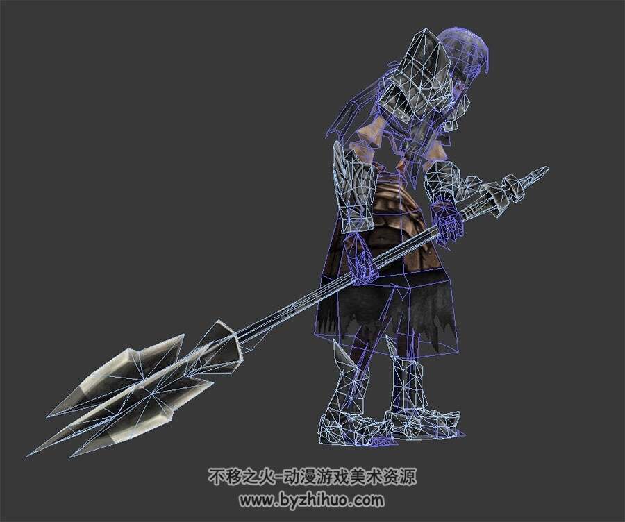 骷髅斧头士兵 3D模型 有绑定和全套动作