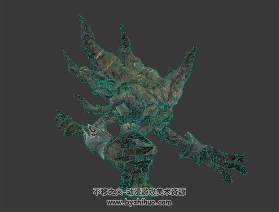 怪物树人  3D模型 有绑定和全套动作