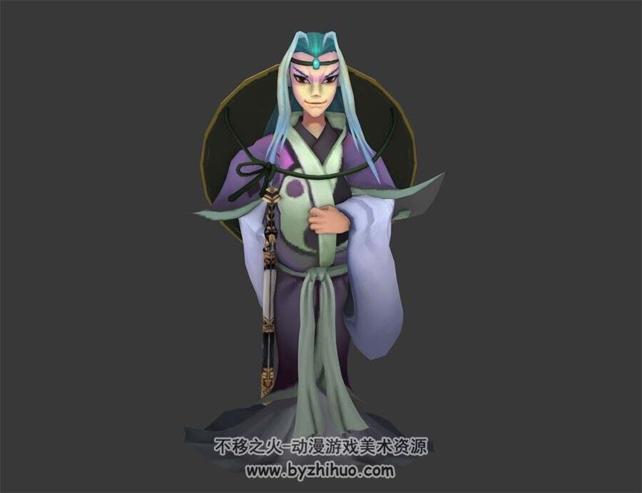 反派道士法师 3D模型 有绑定和动作
