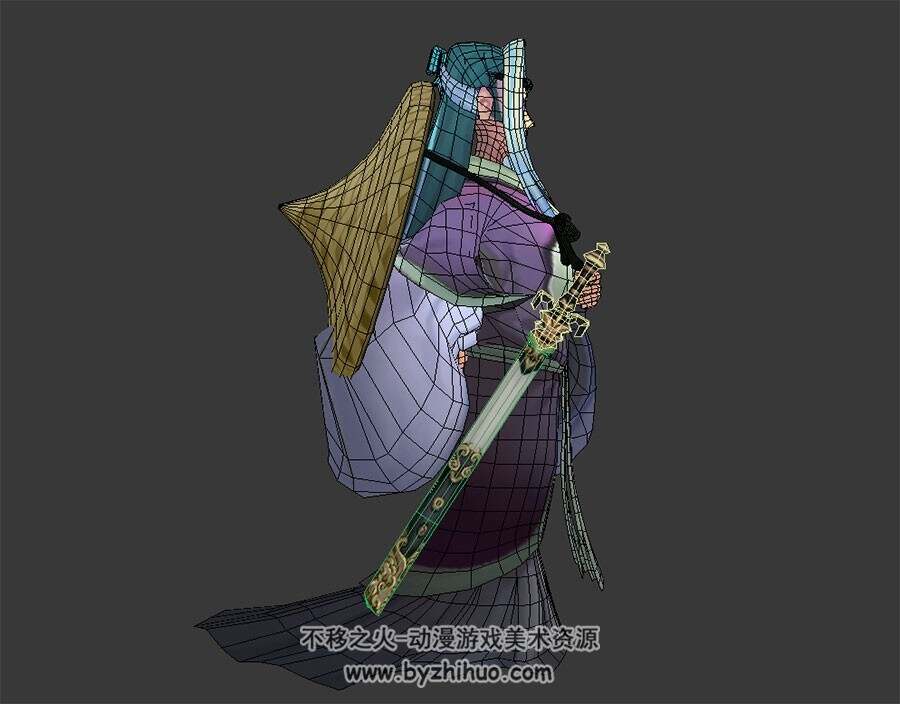 反派道士法师 3D模型 有绑定和动作