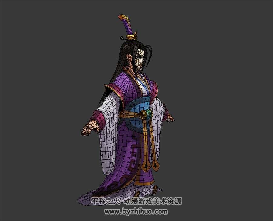 卡通风 古代男贵族 3D模型 有绑定和站立待机动作