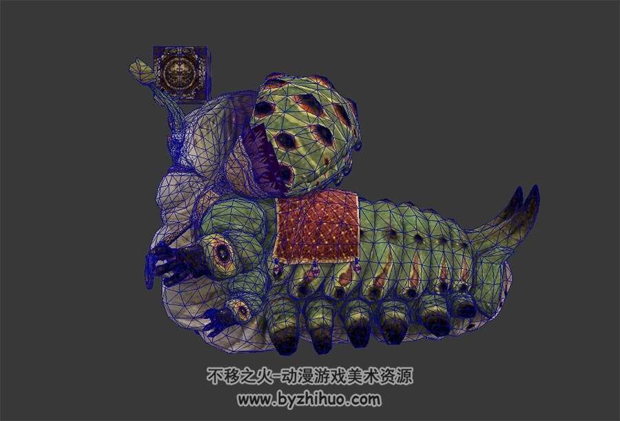 暗黑风 大青虫女巫 3D模型 有绑定和全套动作