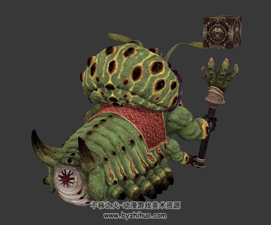 暗黑风 大青虫女巫 3D模型 有绑定和全套动作