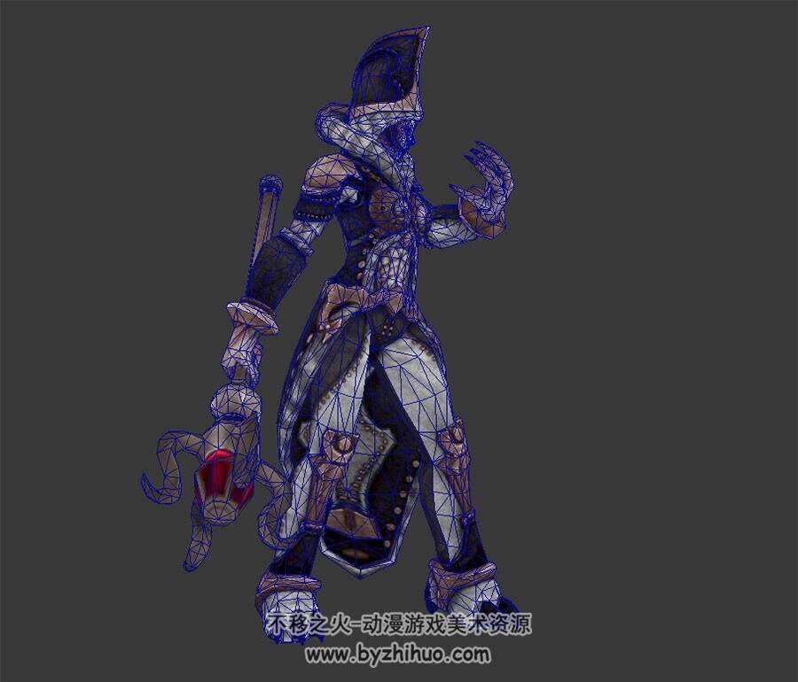 兽人女法师 3D模型 有绑定和全套动作