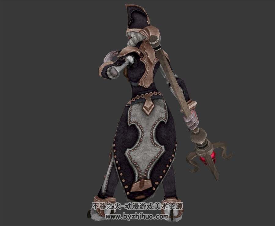 兽人女法师 3D模型 有绑定和全套动作