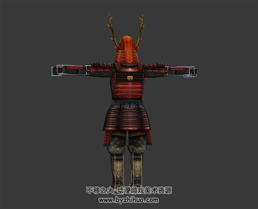 日本铠甲武士 3D模型 有绑定和奔跑动作