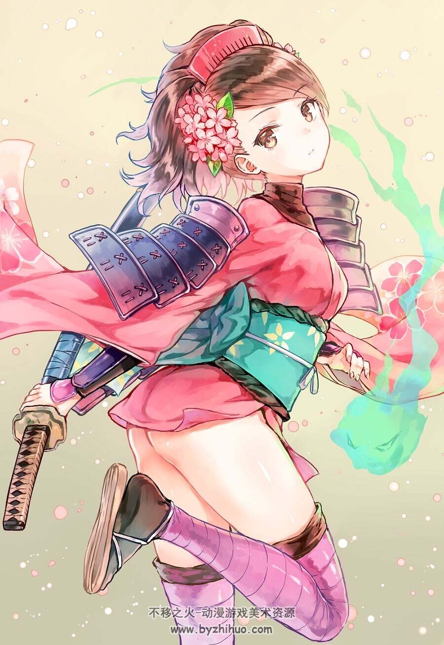 和风少女与太刀 插画壁纸图集分享 172P