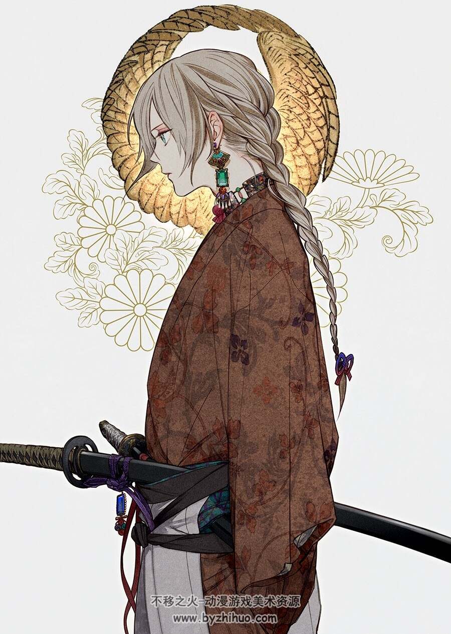 和风少女与太刀 插画壁纸图集分享 172P