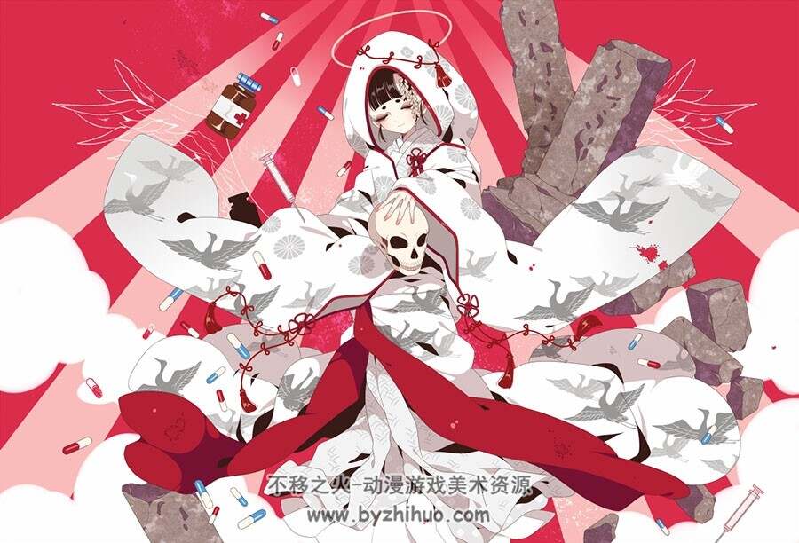 和风古典装 女孩插画壁纸图集分享 4140P