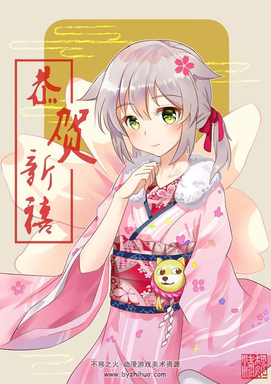 和风古典装 女孩插画壁纸图集分享 4140P
