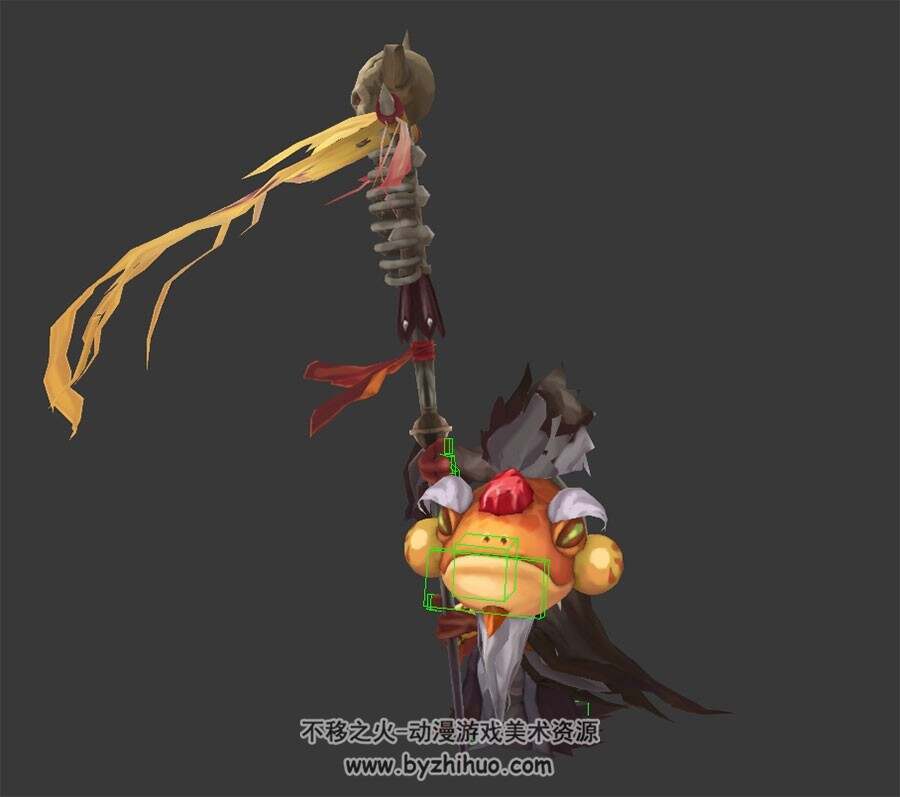 Q版 蛤蟆蟾蜍法师 祭祀 3D模型 有绑定和全套动作