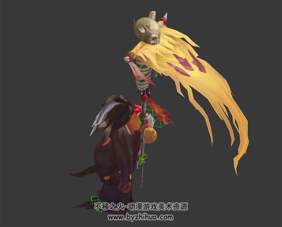 Q版 蛤蟆蟾蜍法师 祭祀 3D模型 有绑定和全套动作