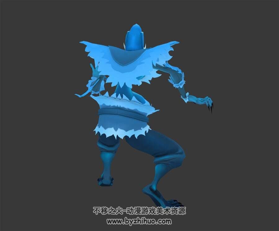 蓝皮肤地狱小鬼 3D模型 有绑定和动作