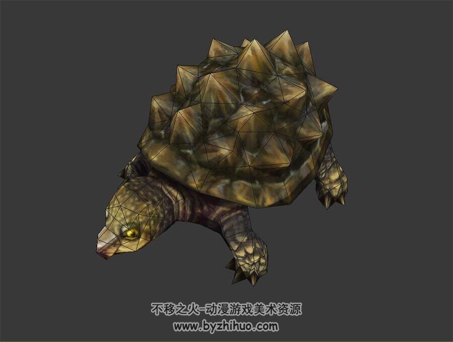 变异鳄龟  3D模型 有绑定和各种动作