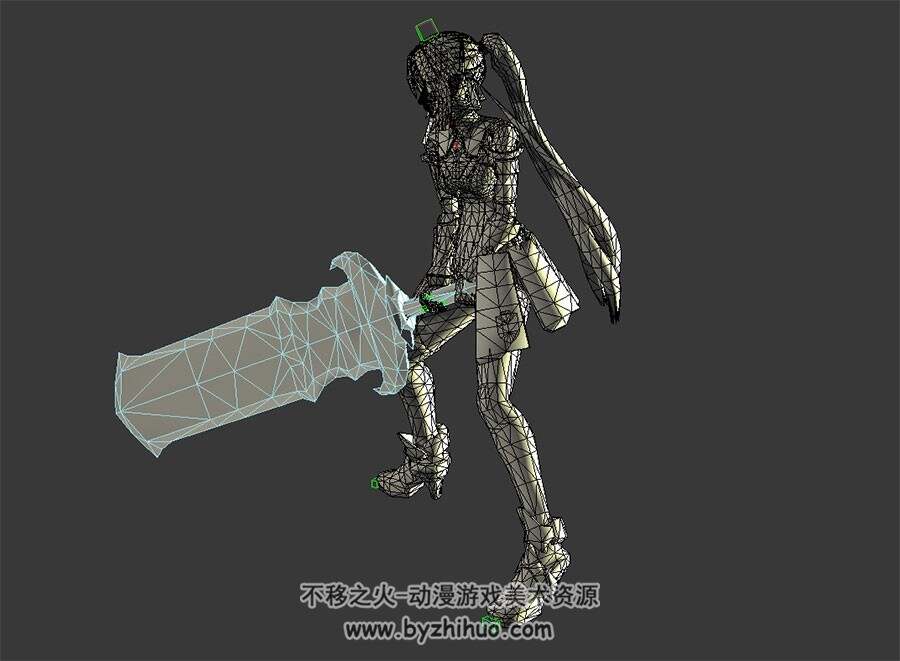 巨剑美少女  3D模型 有绑定和动作
