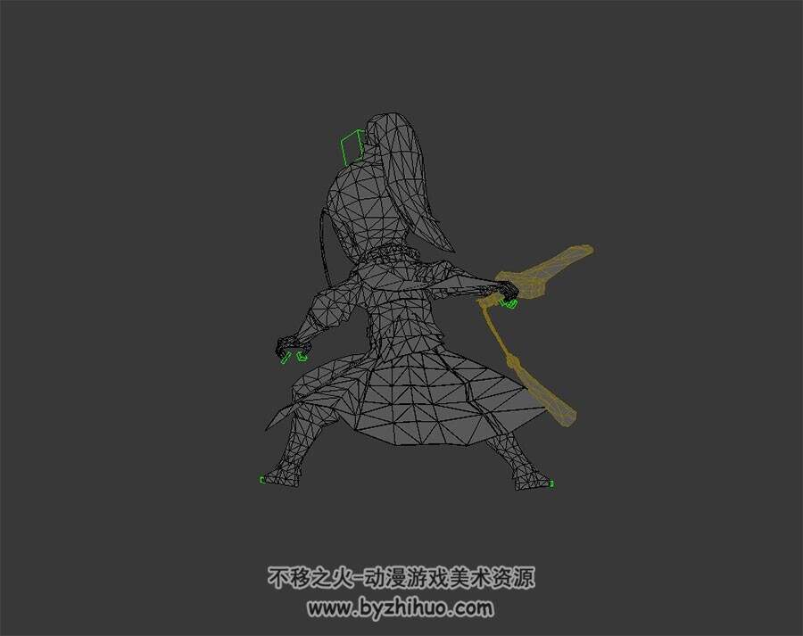 卡通古装剑侠侠客 3D模型 有绑定和动作