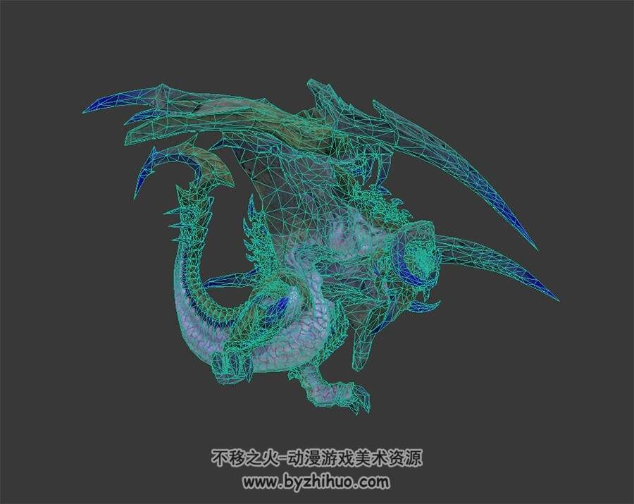 暗黑风 恶龙 3D模型 有绑定和动作