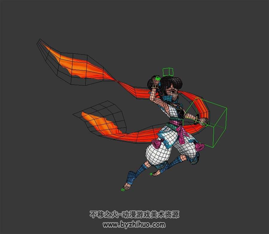 卡通风哪吒 3D模型 有绑定和待机动作