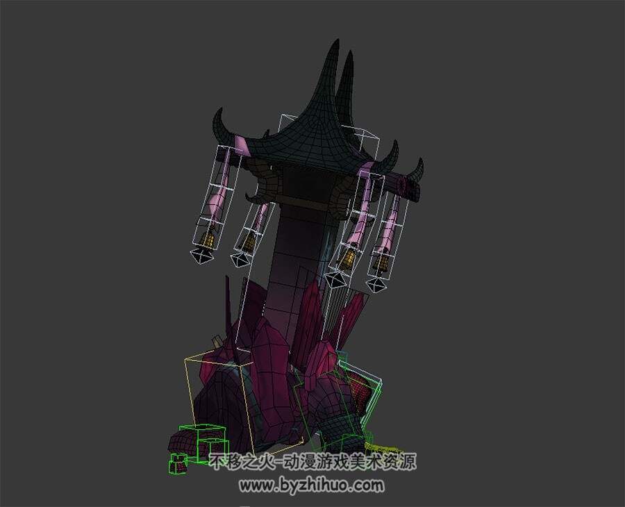 驼碑怪物 3D模型 有绑定和动作