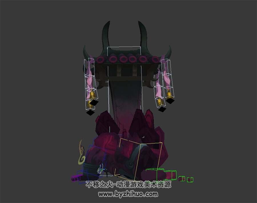 驼碑怪物 3D模型 有绑定和动作