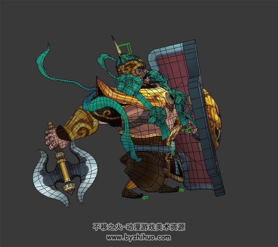 卡通风 天庭士兵 3D模型 有绑定和动作
