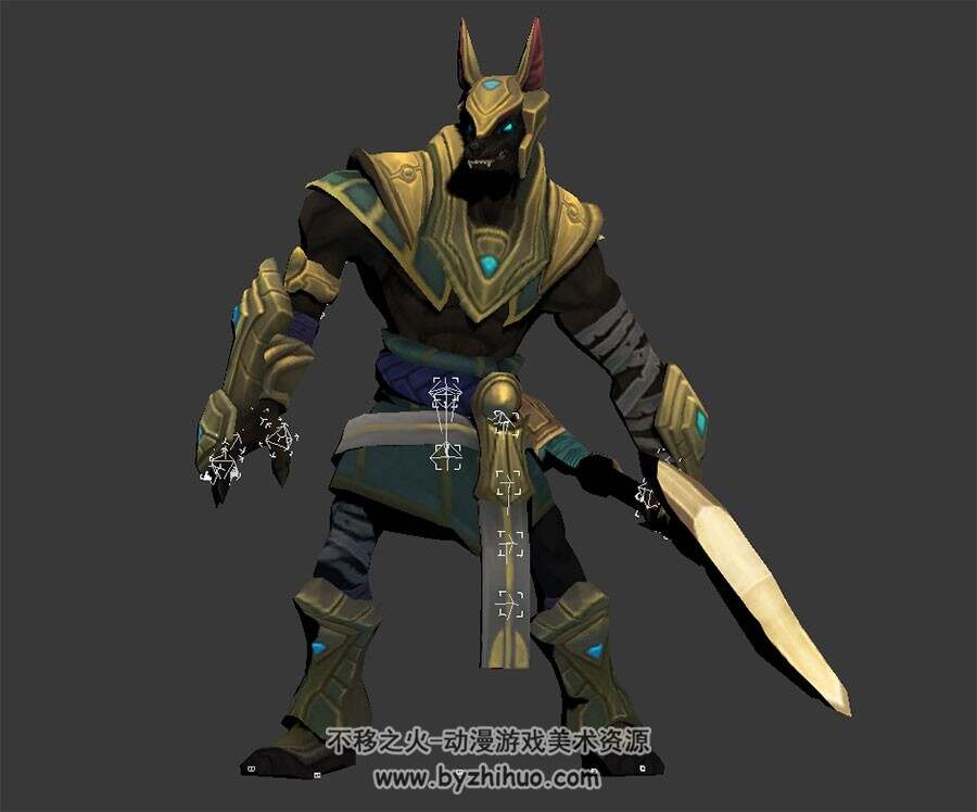 死神 阿努比斯 3D模型 有绑定和待机动作