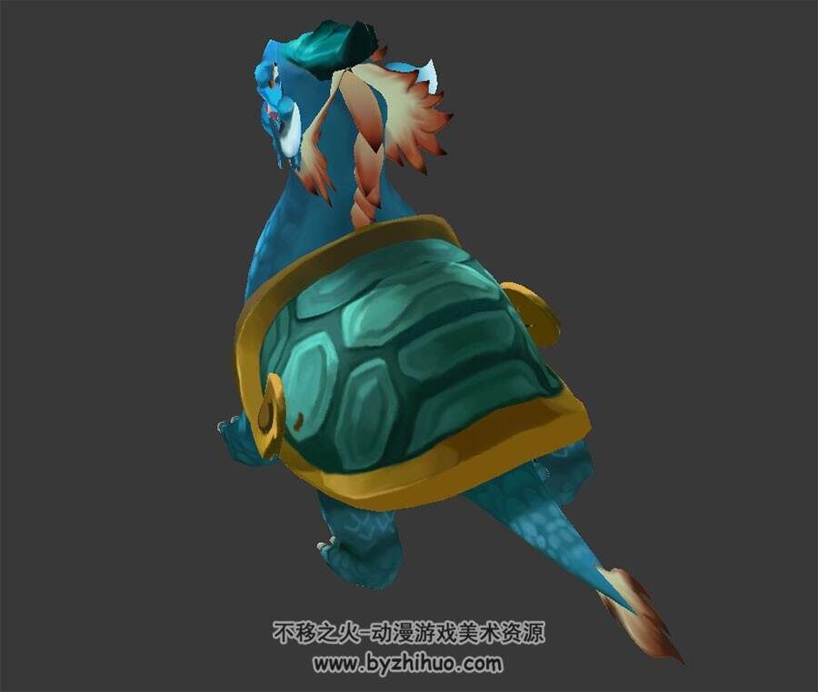 龙头龟身 3D模型 有绑定和动作