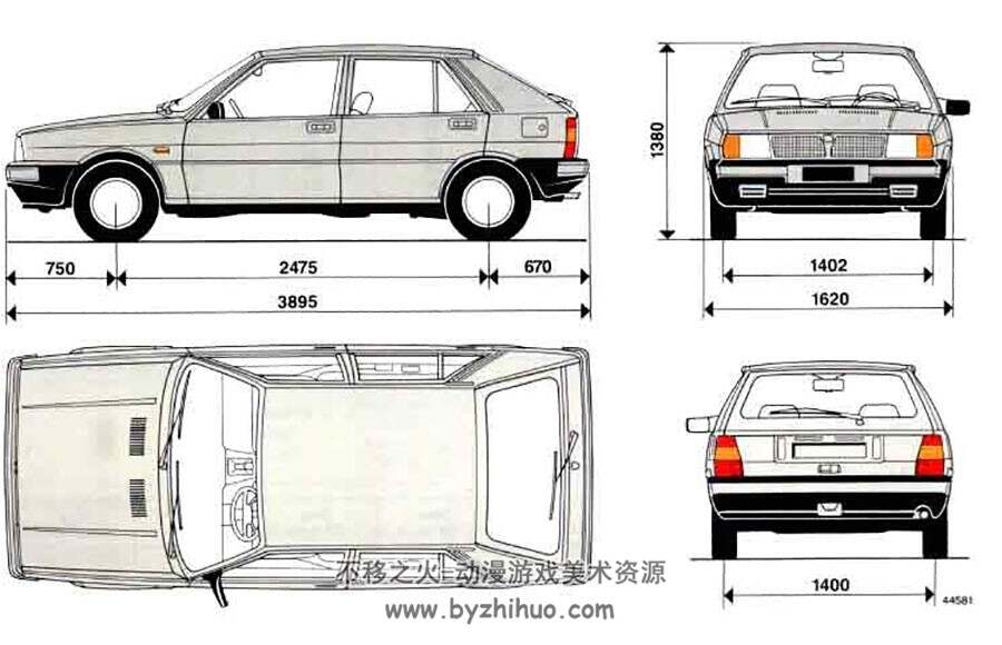 现代车辆线稿三视图分享参考 43P