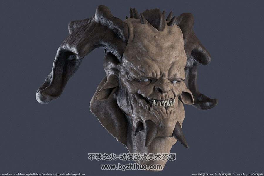 英国设计师 Vick Gaza 3D怪物人物作品参考 218P