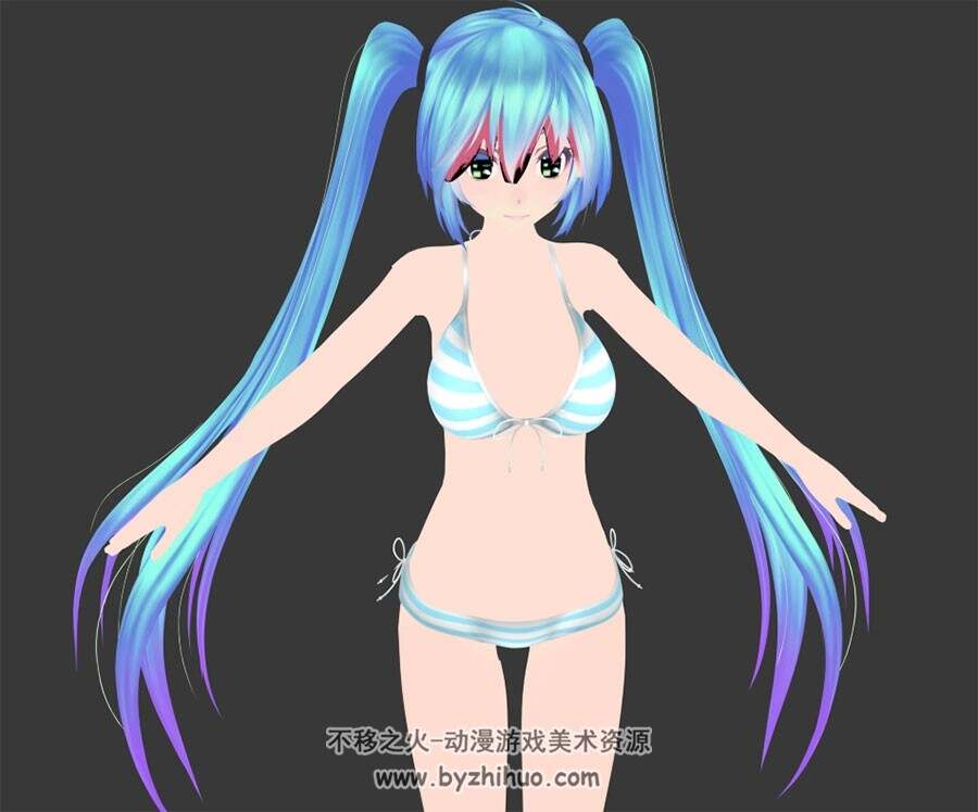 初音未来 泳装 含绑定 Max模型