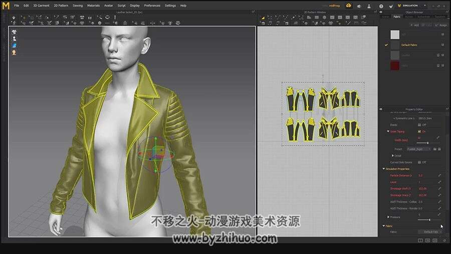 Marvelous Designer 7 皮夹克制作视频教程 附工程文件