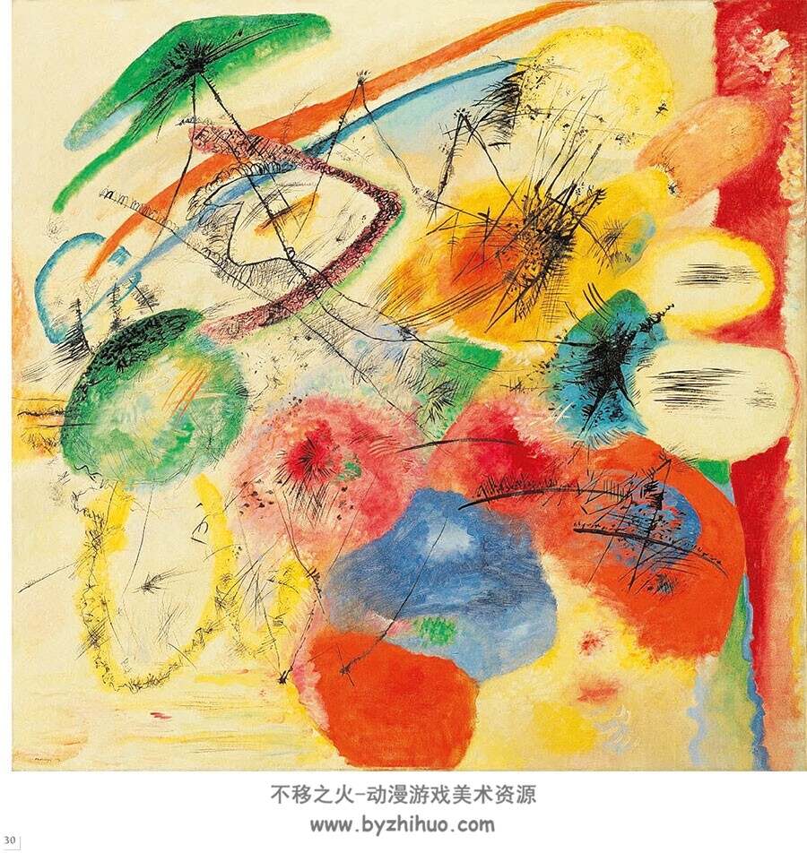 康定斯基画集 Wassily Kandinsky 点线面抽象油画美术作品赏析