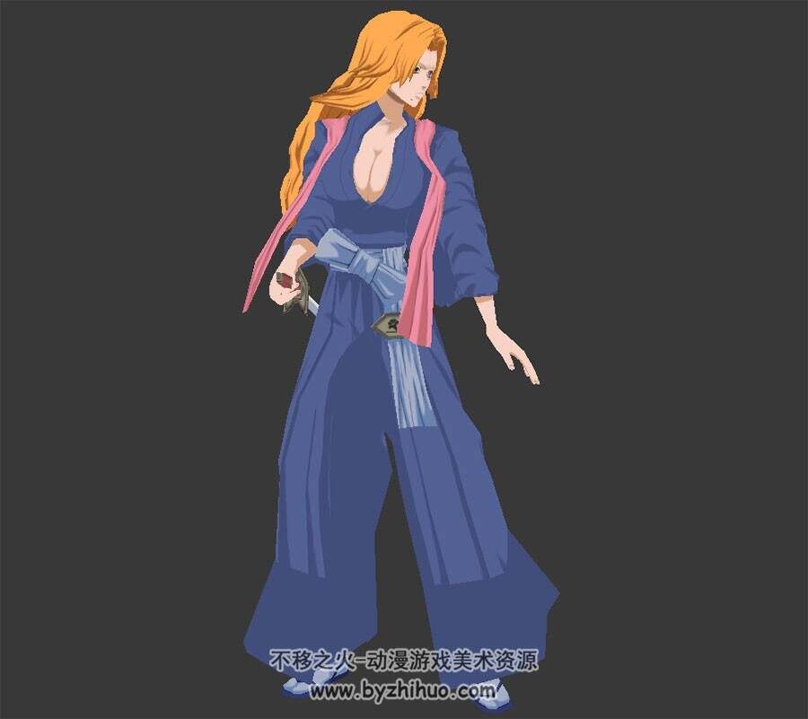 松本乱菊 主角含绑定带动作 游戏3dmax模型
