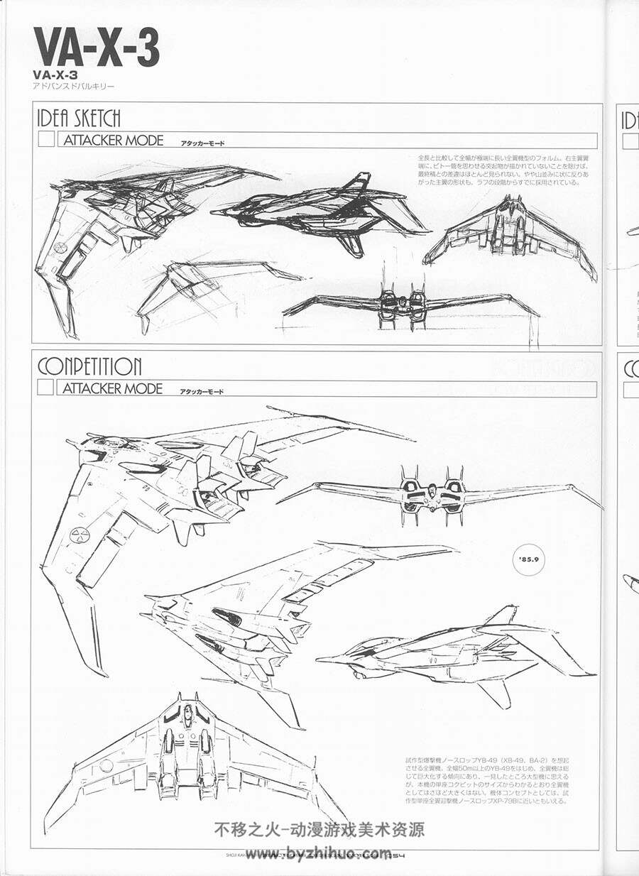 超时空要塞 机械设定原画线稿手稿画集 河森正治 绘