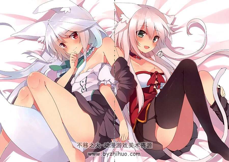 日本社团 白发教团 黑白发美少女CG插画本子同人志画集 4册合集