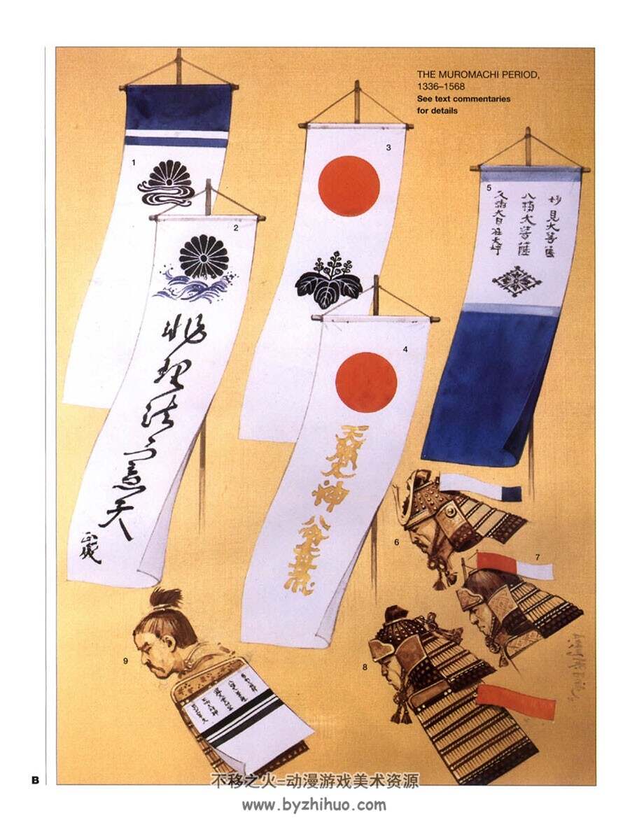 武士纹章  日本古代势力旗帜图案 图文素材参考下载
